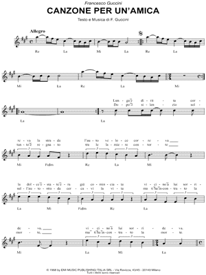 Canzone per un'amica