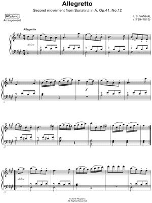 Sonatina in A, Op. 41, No. 12: II. Allegretto