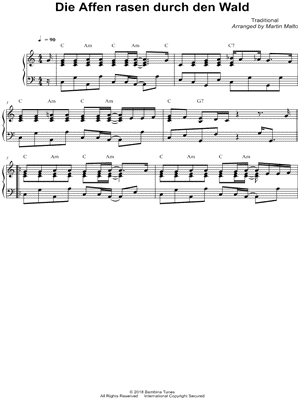 Die Affen rasen durch den Wald