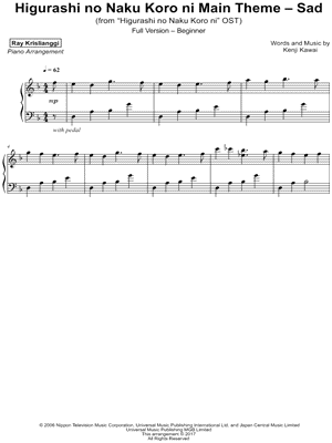 Higurashi no Naku Koro ni Main Theme - Sad [full - beginner]