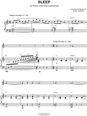 Sleep - Piano Accompaniment
