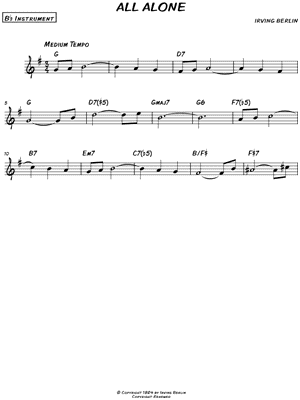 All Alone - Bb Instrument