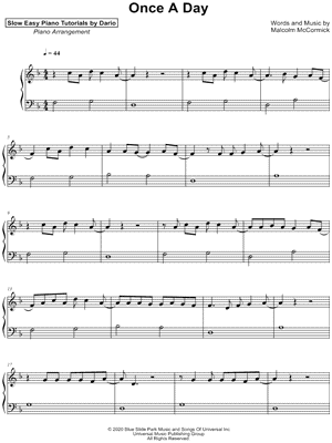 Once a Day [Slow Easy Piano Tutorial]