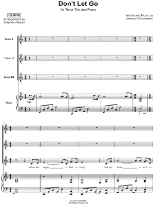 Don't Let Go - Tenor Trio & Piano