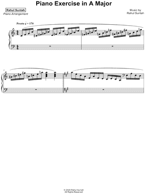 Piano Exercise in A Major