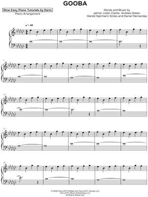 GOOBA [Slow Easy Piano Tutorial]