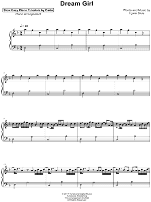 Dream Girl [Slow Easy Piano Tutorial]