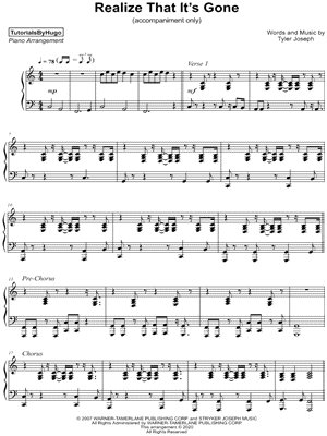 Realize That It's Gone [accompaniment only]