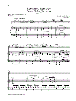 Romance in F Major, Op. 50 - Violin & Piano