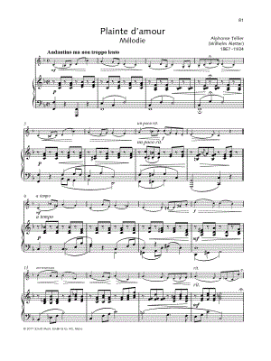 Plainte d'amour - Violin & Piano