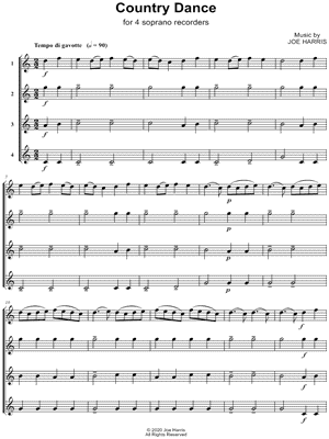 Country Dance - for 4 soprano recorders