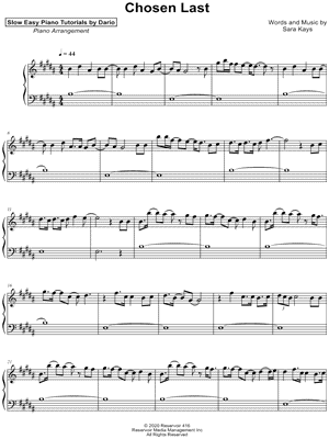 Chosen Last [Slow Easy Piano Tutorial]
