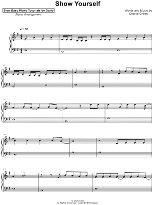 Show Yourself [Slow Easy Piano Tutorial]