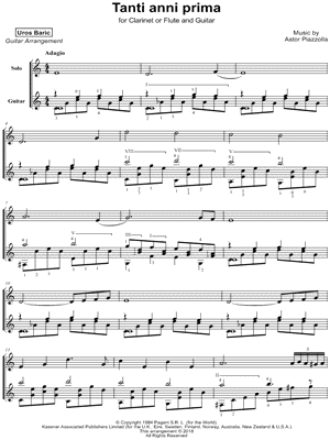 Tanti anni prima - Clarinet or Flute & Guitar