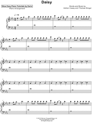 Daisy [Slow Easy Piano Tutorial]