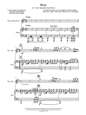 Wild - Tenor Saxophone & Piano