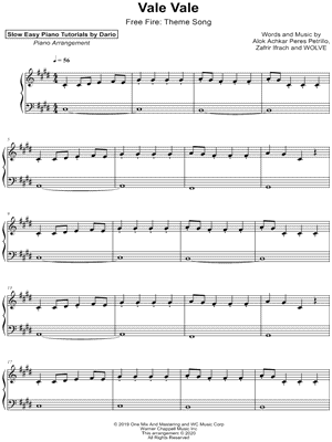 Vale Vale [Slow Easy Piano Tutorial]