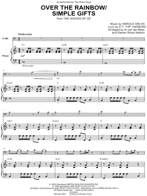 Over the Rainbow / Simple Gifts - Cello & Piano