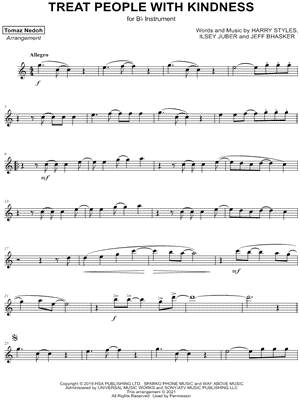 Treat People with Kindness - Bb Instrument