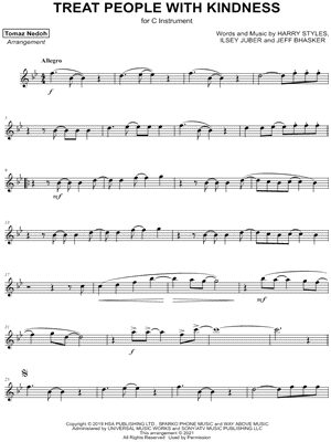Treat People with Kindness - C Instrument