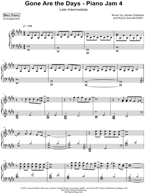 Gone Are the Days - Piano Jam 4 [late intermediate]