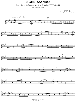 Canonic Sonata no. 5, TWV 40: 122: III. Scherzando