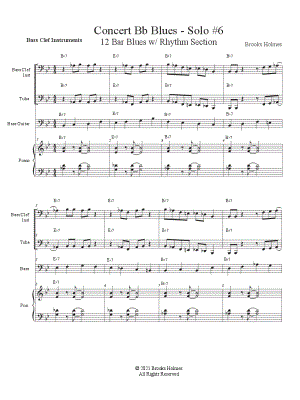 Concert Bb Blues - Solo #6 - Bass Clef Instruments