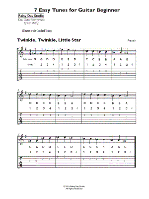 7 Easy Tunes for Guitar Beginner