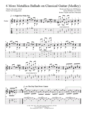 6 More Metallica Ballads on Classical Guitar (Medley)