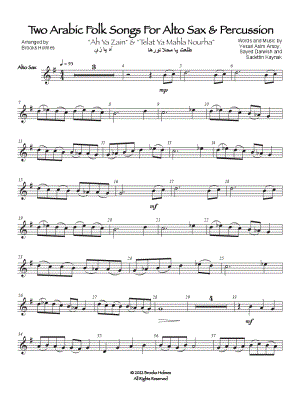 Two Arabic Folk Songs for Alto Sax and Percussion