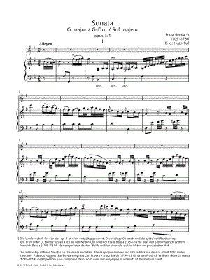 Sonata in G Major, Op. 3 No. 1 - Flute & Piano