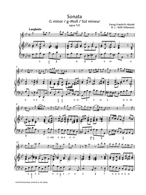 Sonata, Op. 1 No. 2 - Treble Recorder & Piano