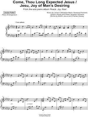 Come, Thou Long Expected Jesus / Jesu, Joy of Man's Desiring