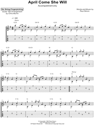 April Come She Will [accompaniment only]