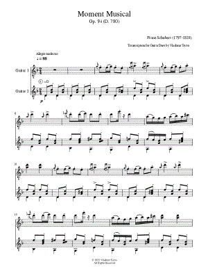 Moment Musical No. 3 - Guitar Duet