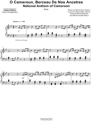 O Cameroun, Berceau De Nos Ancetres [easy]