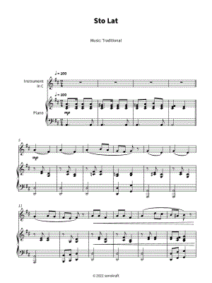 Sto Lat - C Instrument & Piano