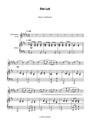 Sto Lat - Eb Instrument & Piano