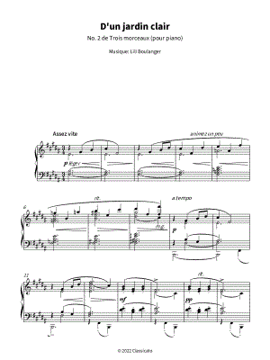 D'un jardin clair - No. 2 De Trois Morceaux