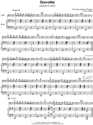 Gavotte - Cello & Piano