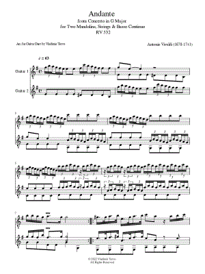 Andante from Concerto in G Major - Guitar Duet