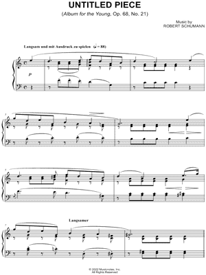 Album for the Young, Op. 68, No. 21: Untitled Piece