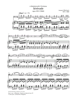 Sérénade, Op. 29, No. 2 - Cello & Piano