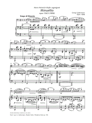 Minuetto, Op. 126, No. 3 - Cello & Piano