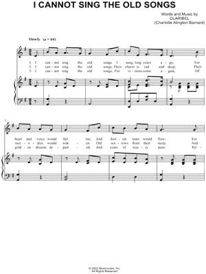 I Cannot Sing the Old Songs