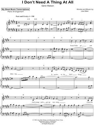 I Don't Need a Thing at All