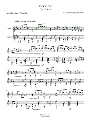 Nocturne, Op. 19, No. 4 - Guitar Duet