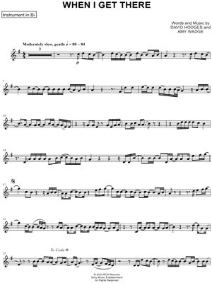When I Get There - Bb Instrument