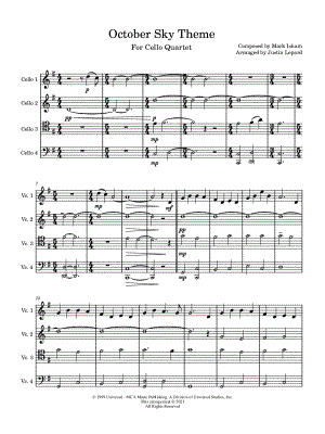 Theme from October Sky - Cello Quartet