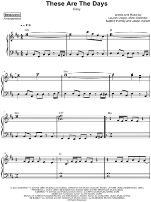 These Are the Days [easy]